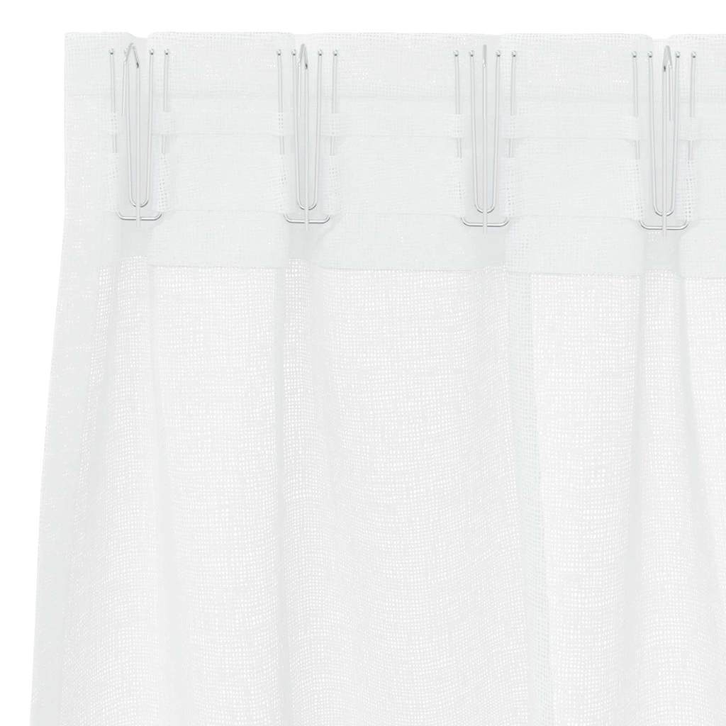 vidaXL Perdele cu perdele 2 pcs Alb 140 x 140 cm Poliester