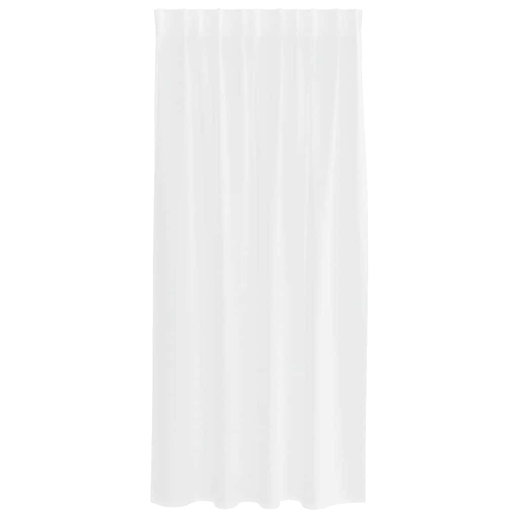vidaXL Perdele cu perdele 2 pcs Alb Poliester