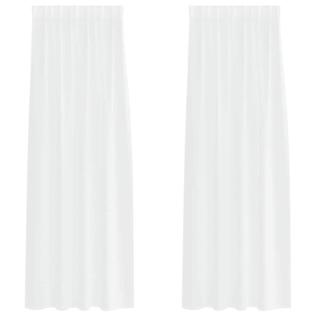 vidaXL Perdele cu perdele 2 pcs Alb 140 x 245 cm Poliester