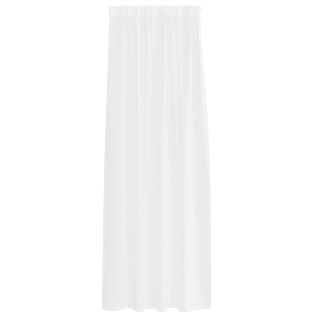 vidaXL Perdele cu perdele 2 pcs Alb 140 x 260 cm Poliester