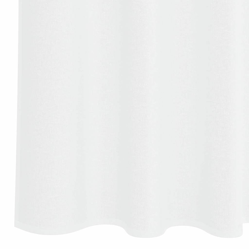 vidaXL Perdele cu perdele 2 pcs Alb 140 x 260 cm Poliester
