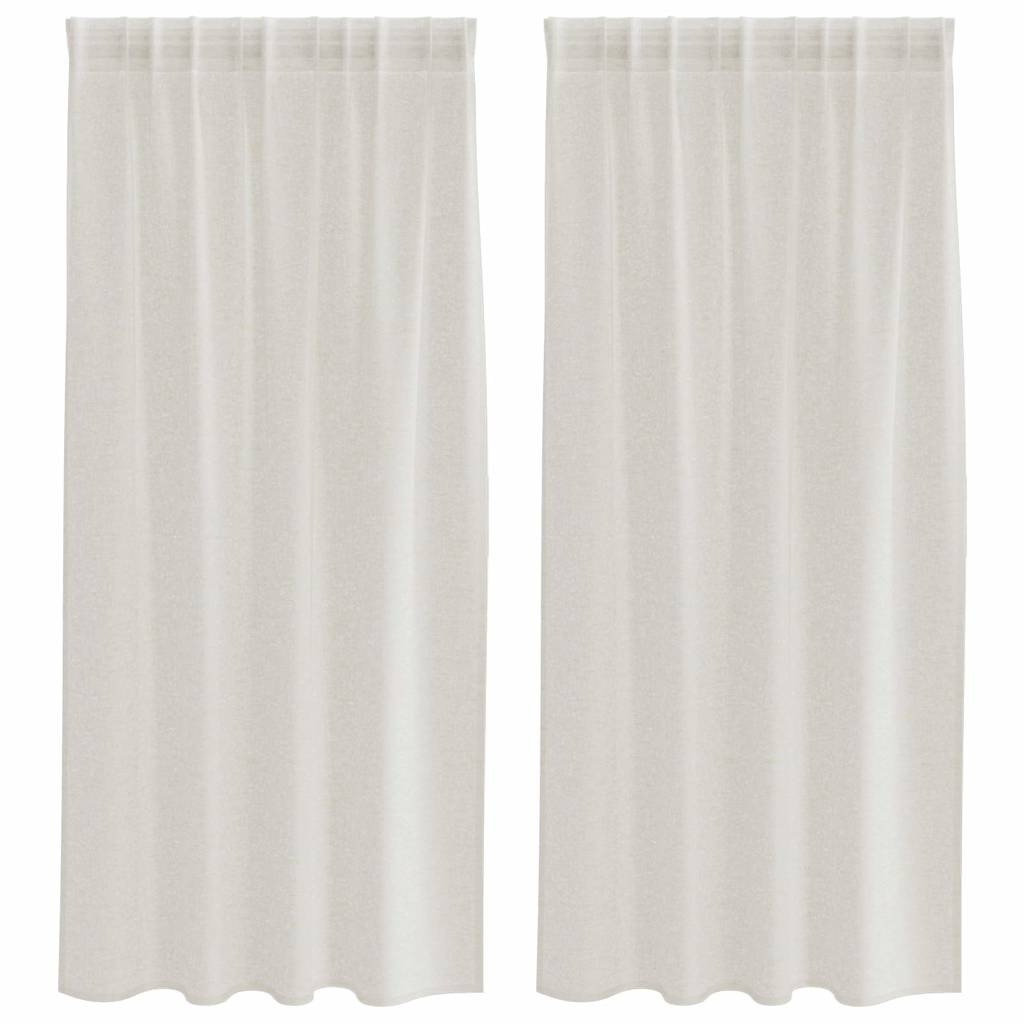 vidaXL Perdele cu perdele 2 pcs Crem 140 x 175 cm Poliester