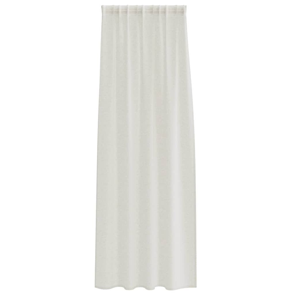 vidaXL Cortină din Voile cu perdele 2 pcs Crem 260 x 140 cm Poliester