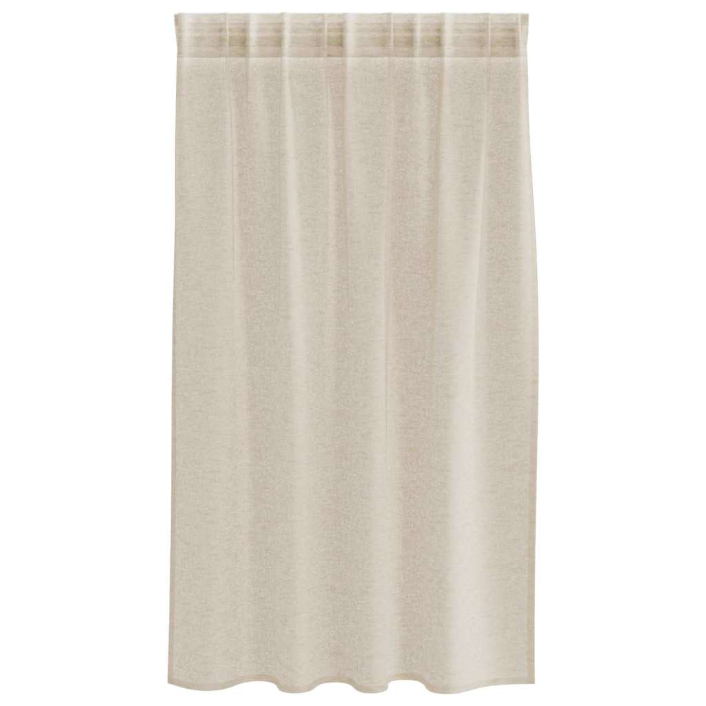 vidaXL Perdele cu perdele 2 pcs Nisip 140 x 140 cm Poliester