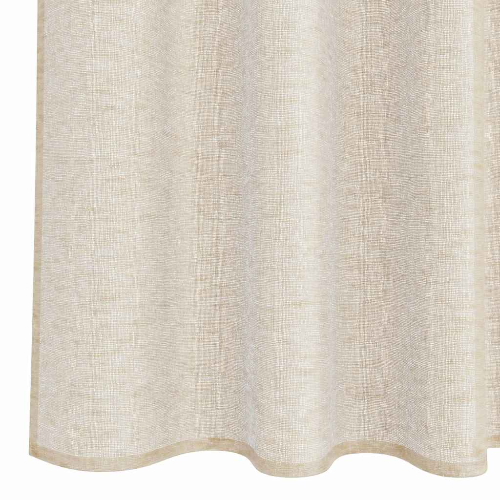 vidaXL Perdele cu perdele 2 pcs Nisip 140 x 225 cm Poliester