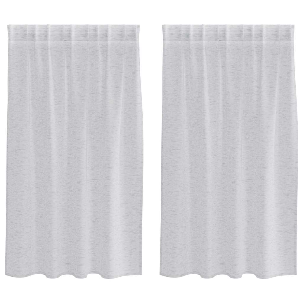 vidaXL Perdele cu perdele 2 pcs Gri deschis 140 x 140 cm Poliester