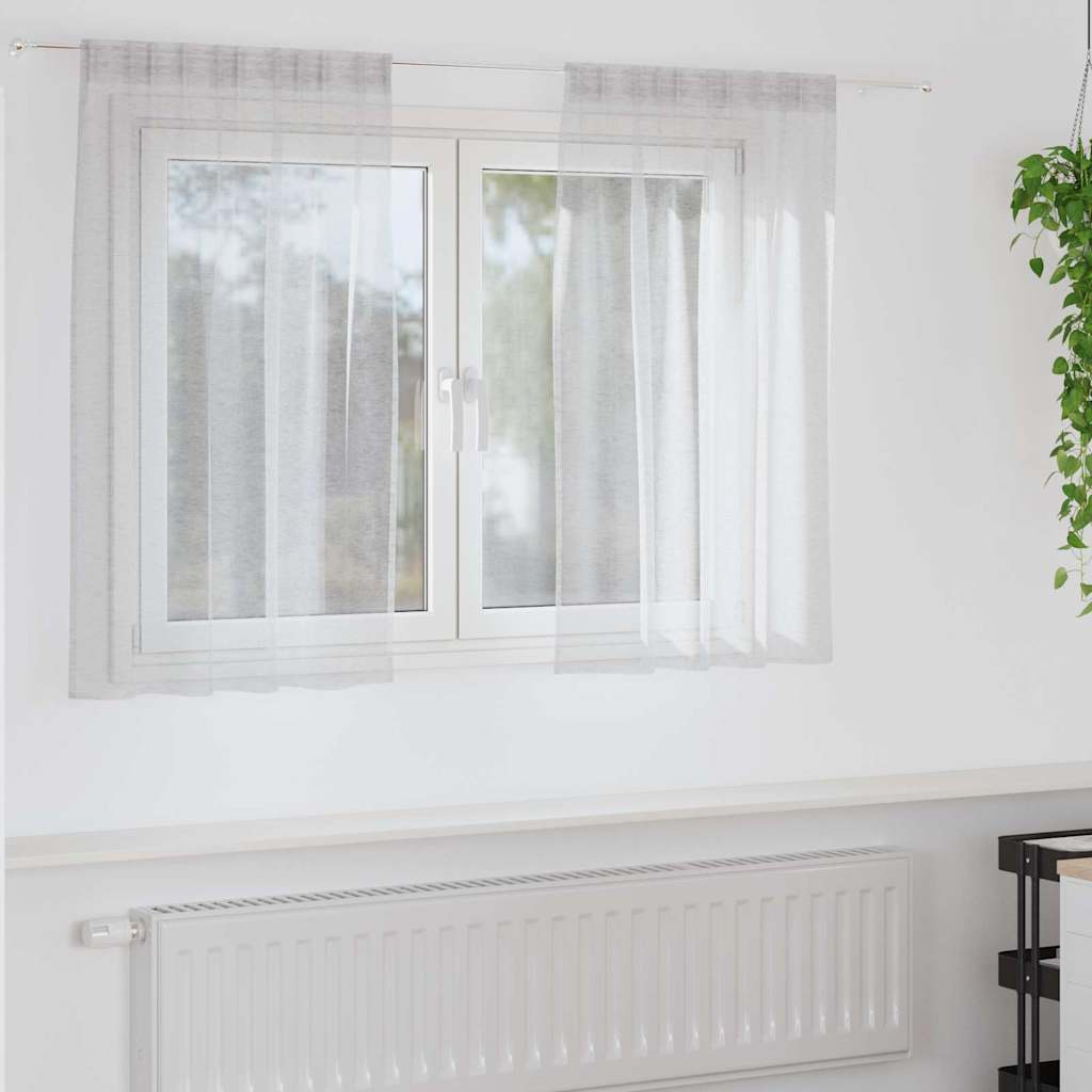 vidaXL Perdele cu perdele 2 pcs Gri deschis 140 x 140 cm Poliester