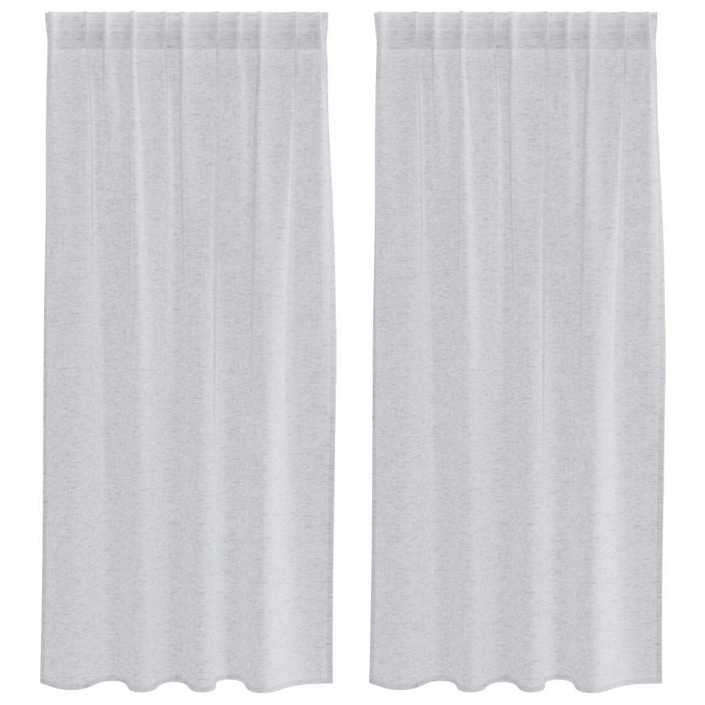 vidaXL Perdele cu perdele 2 pcs Gri deschis 140 x 175 cm Poliester