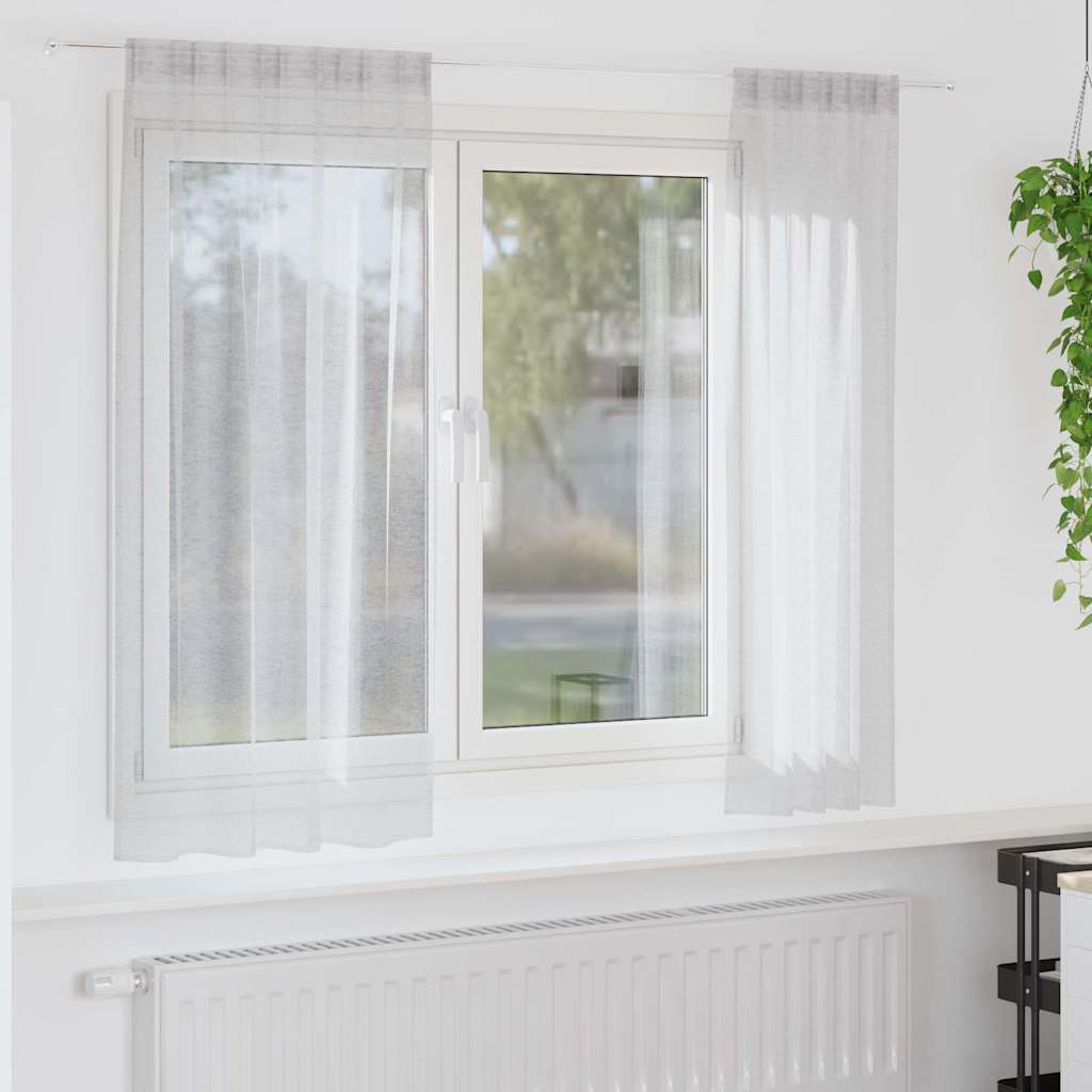 vidaXL Perdele cu perdele 2 pcs Gri deschis 140 x 175 cm Poliester