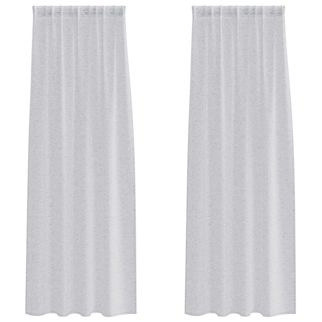 vidaXL Perdele cu perdele 2 pcs Gri deschis 140 x 245 cm Poliester