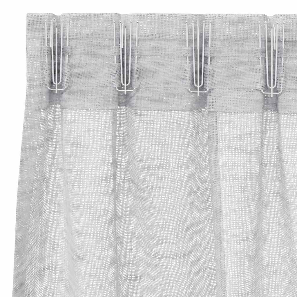 vidaXL Perdele cu perdele 2 pcs Gri deschis 140 x 245 cm Poliester