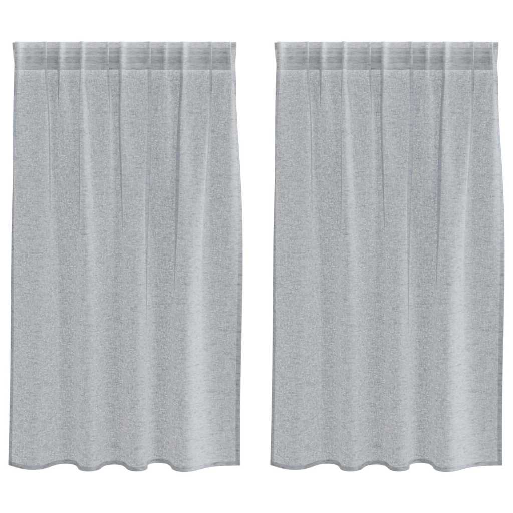 vidaXL Perdele cu perdele 2 pcs Gri închis 140 x 140 cm Poliester