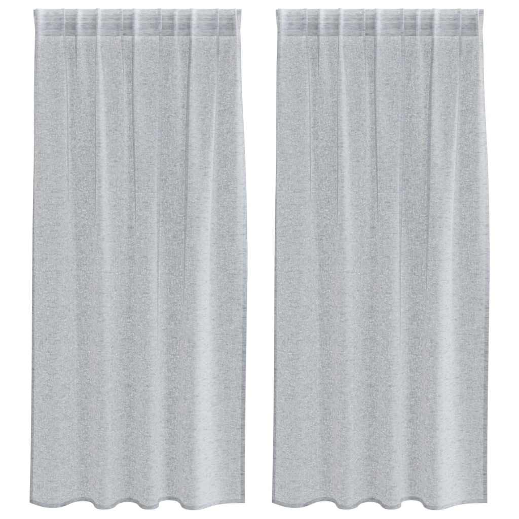 vidaXL Perdele cu perdele 2 pcs Gri închis 140 x 175 cm Poliester