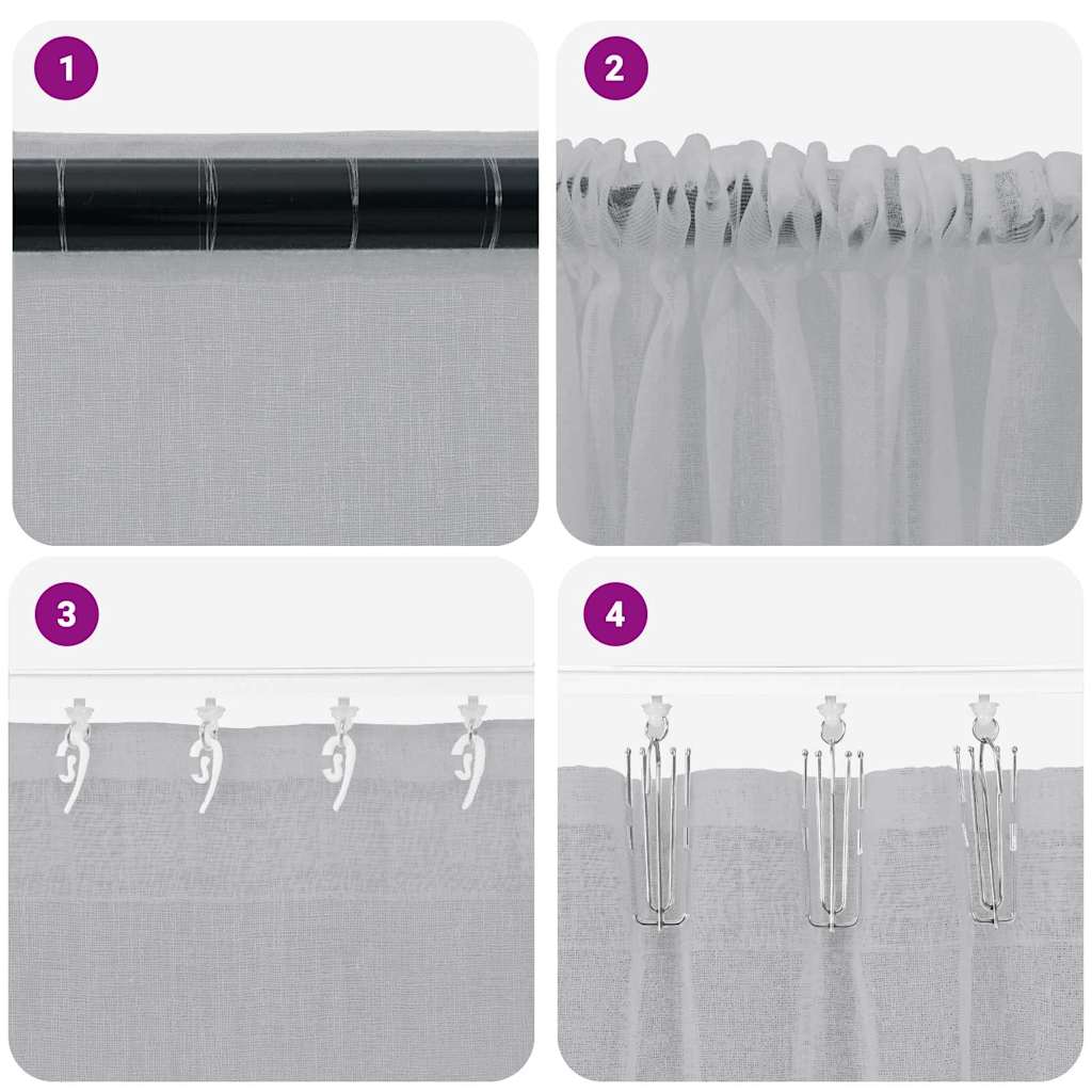 vidaXL Perdele cu perdele 2 pcs Gri închis 140 x 245 cm Poliester
