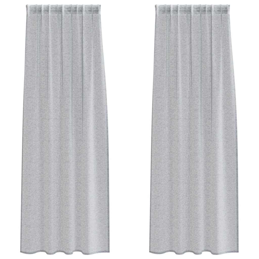 vidaXL Perdele cu perdele 2 pcs Gri închis 140 x 260 cm Poliester