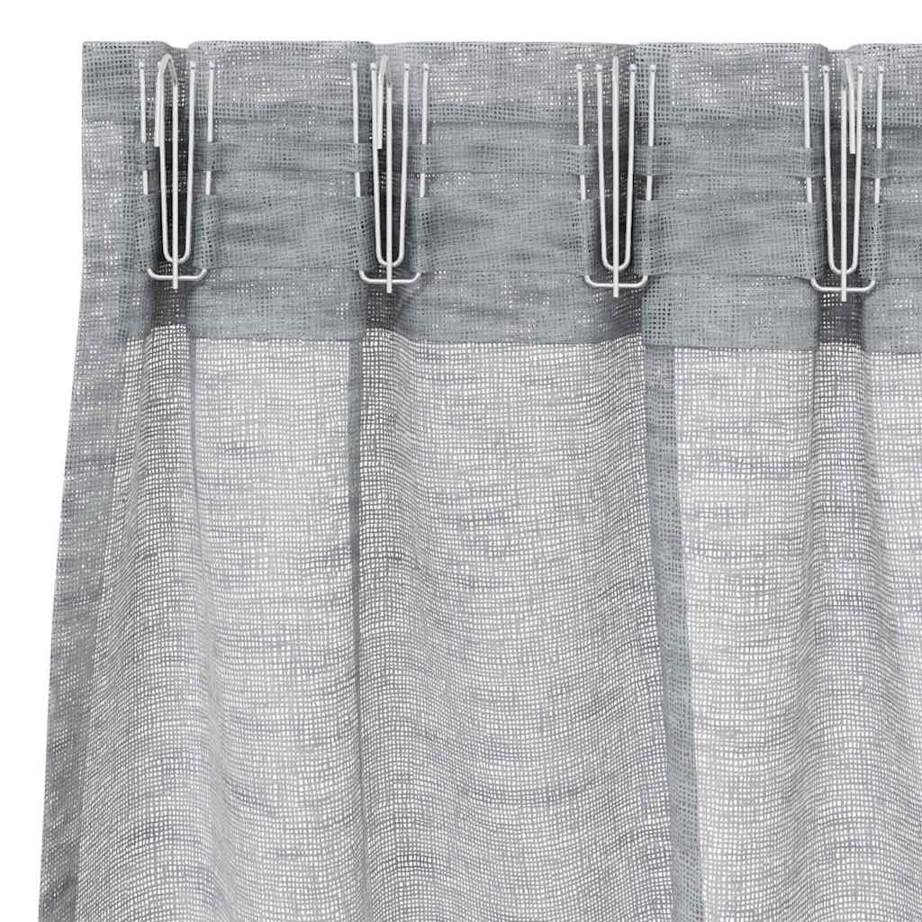 vidaXL Perdele cu perdele 2 pcs Gri închis 140 x 260 cm Poliester