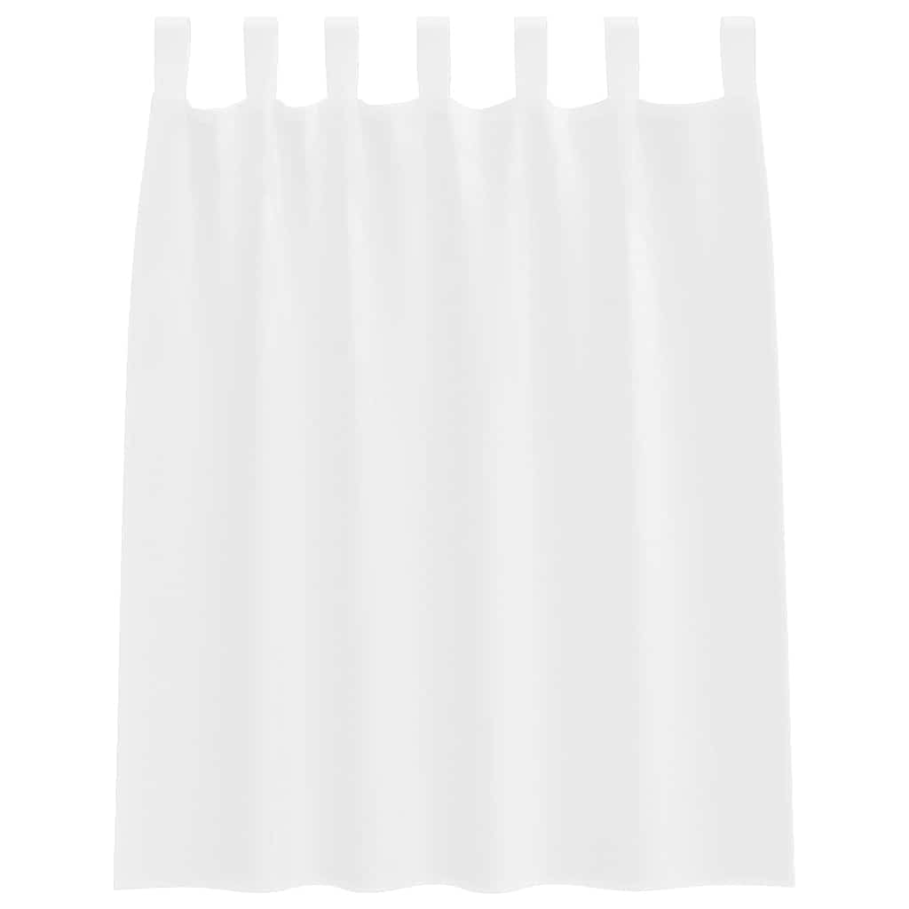 vidaXL Perdele cu perdele 2 pcs Alb Poliester