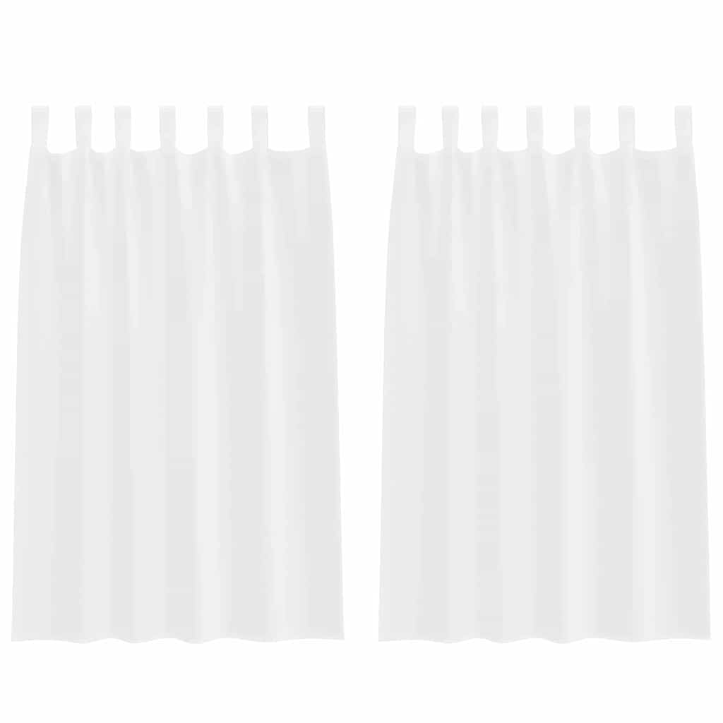 vidaXL Perdele cu perdele 2 pcs Alb 140 x 175 cm Poliester