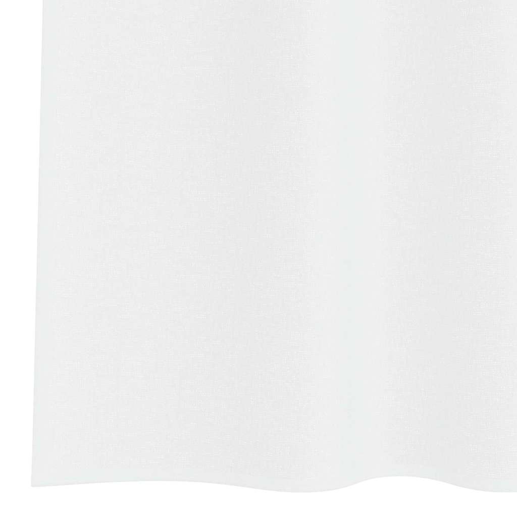 vidaXL Perdele cu perdele 2 pcs Alb 140 x 245 cm Poliester
