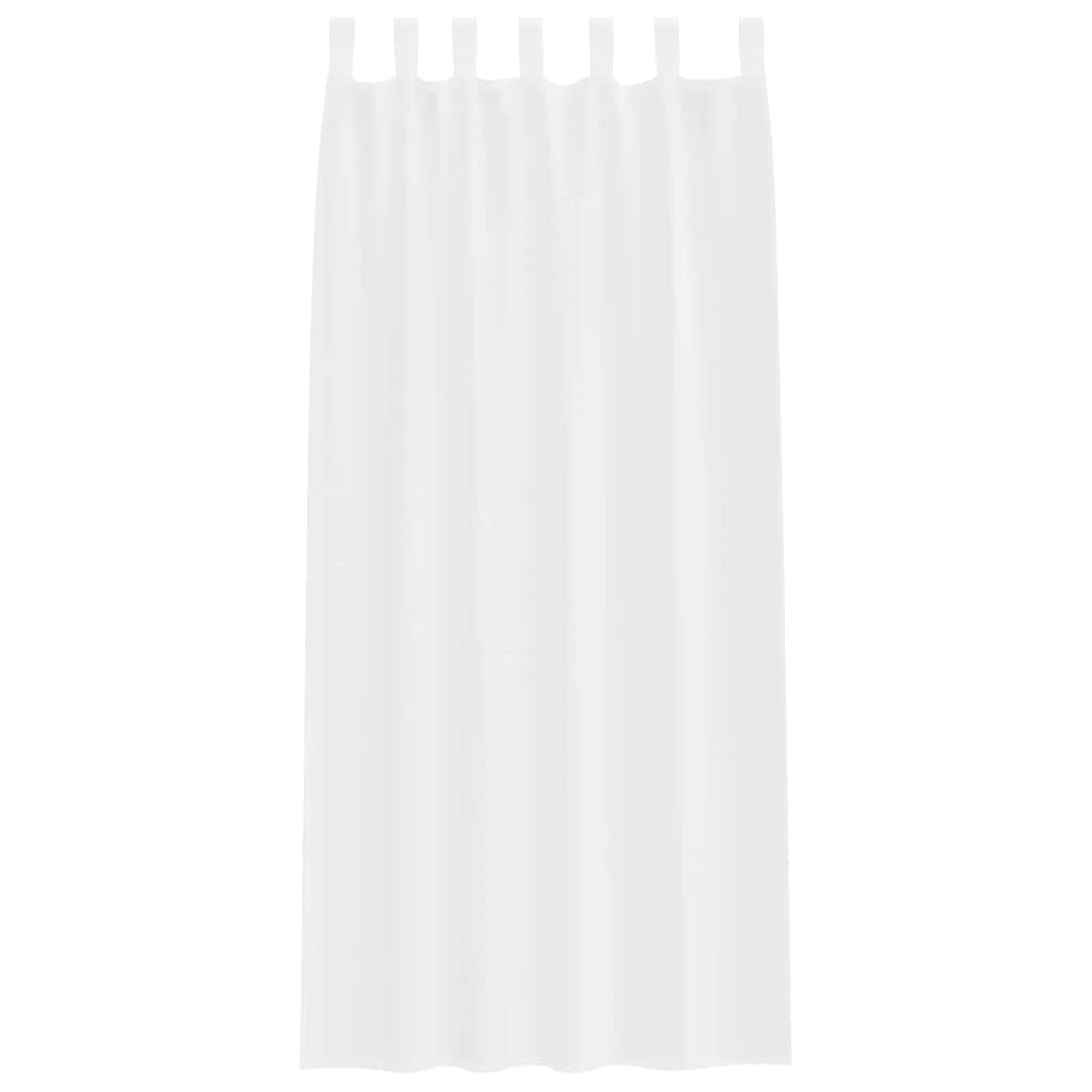 vidaXL Cortină din Voile cu perdele 2 pcs Alb 260 x 140 cm Poliester