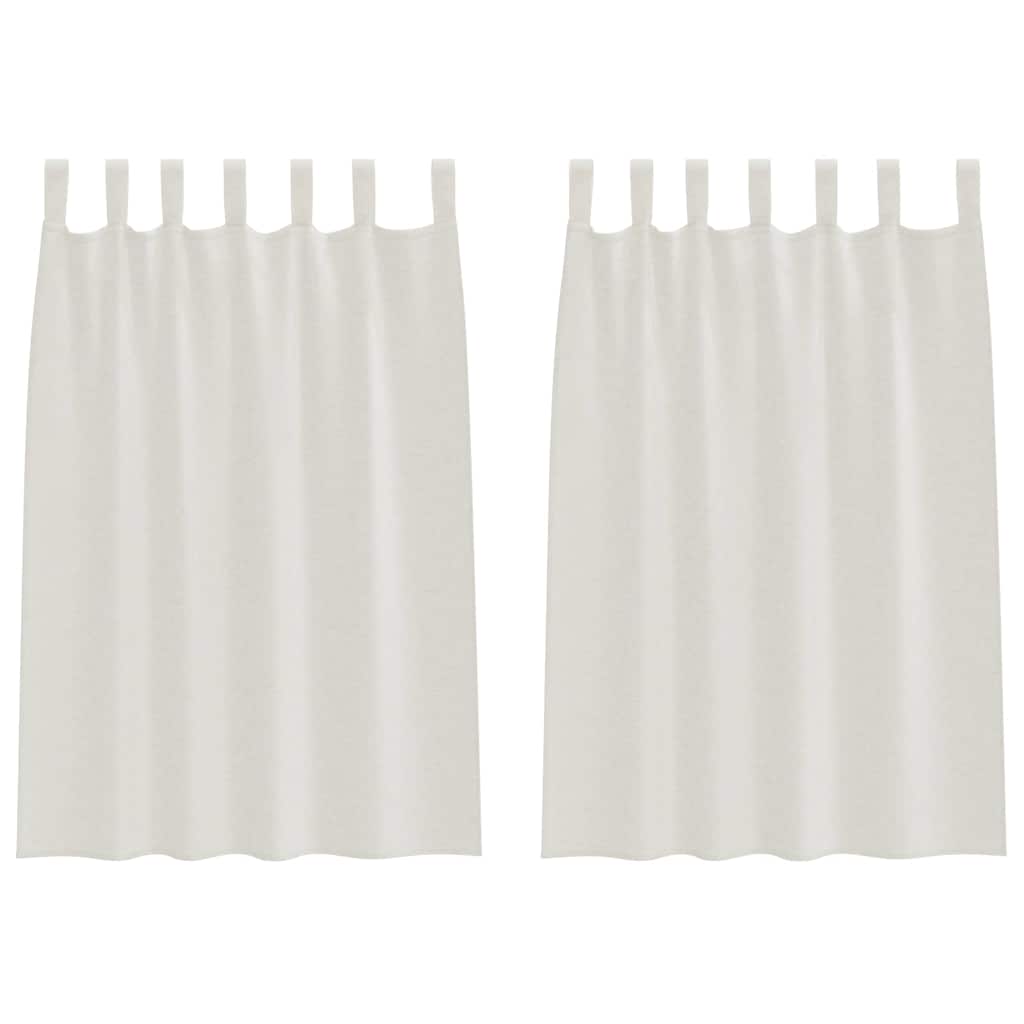 vidaXL Perdele cu perdele 2 pcs Crem 140 x 140 cm Poliester
