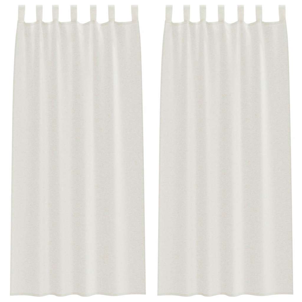 vidaXL Perdele cu perdele 2 pcs Crem 140 x 245 cm Poliester