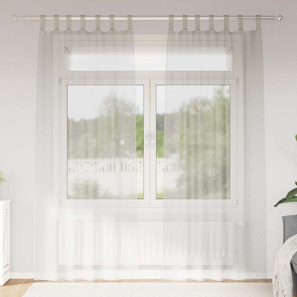 vidaXL Perdele cu perdele 2 pcs Crem 140 x 245 cm Poliester