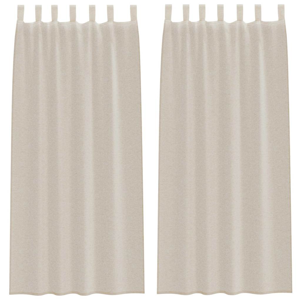 vidaXL Perdele cu perdele 2 pcs Nisip 140 x 245 cm Poliester