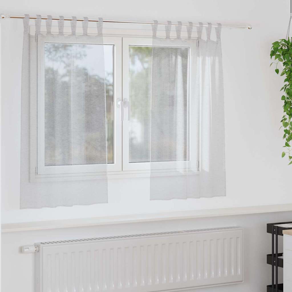 vidaXL Cortină din Voile 2 pcs Gri deschis 140 x 140 cm Poliester