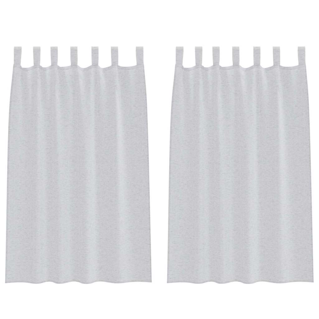 vidaXL Perdele cu perdele 2 pcs Gri deschis 140 x 175 cm Poliester