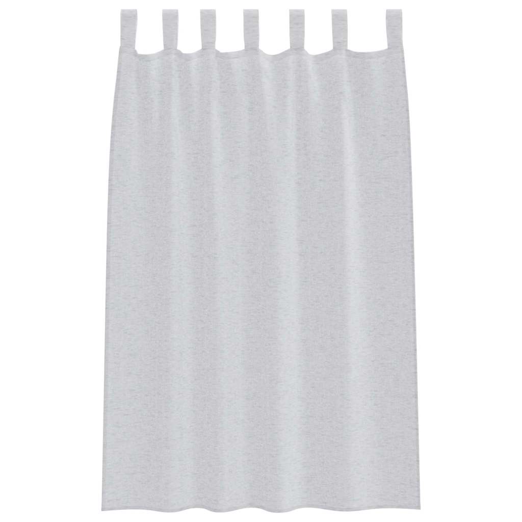 vidaXL Perdele cu perdele 2 pcs Gri deschis 140 x 175 cm Poliester