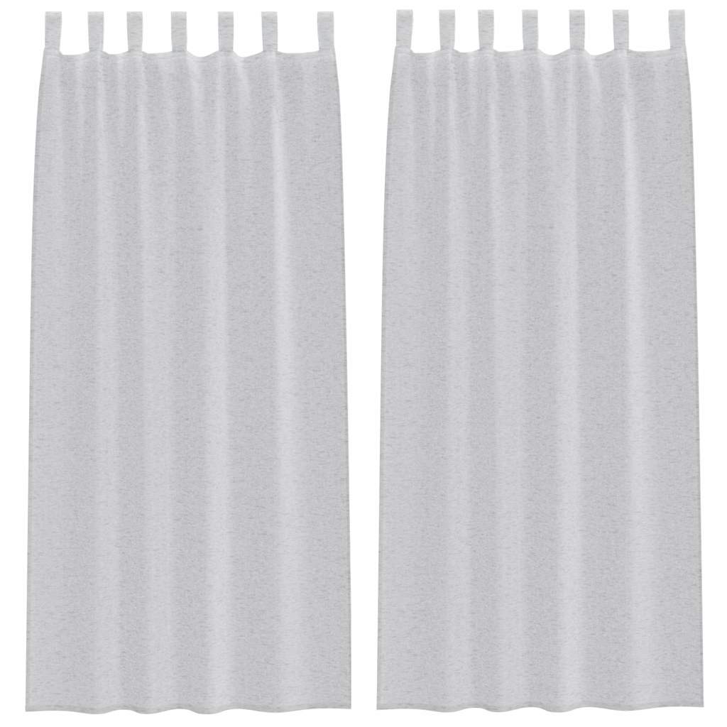 vidaXL Perdele cu perdele 2 pcs Gri deschis 140 x 225 cm Poliester vidaXL Perdele cu perdele 2 pcs Gri deschis 140 x 225 cm Poliester