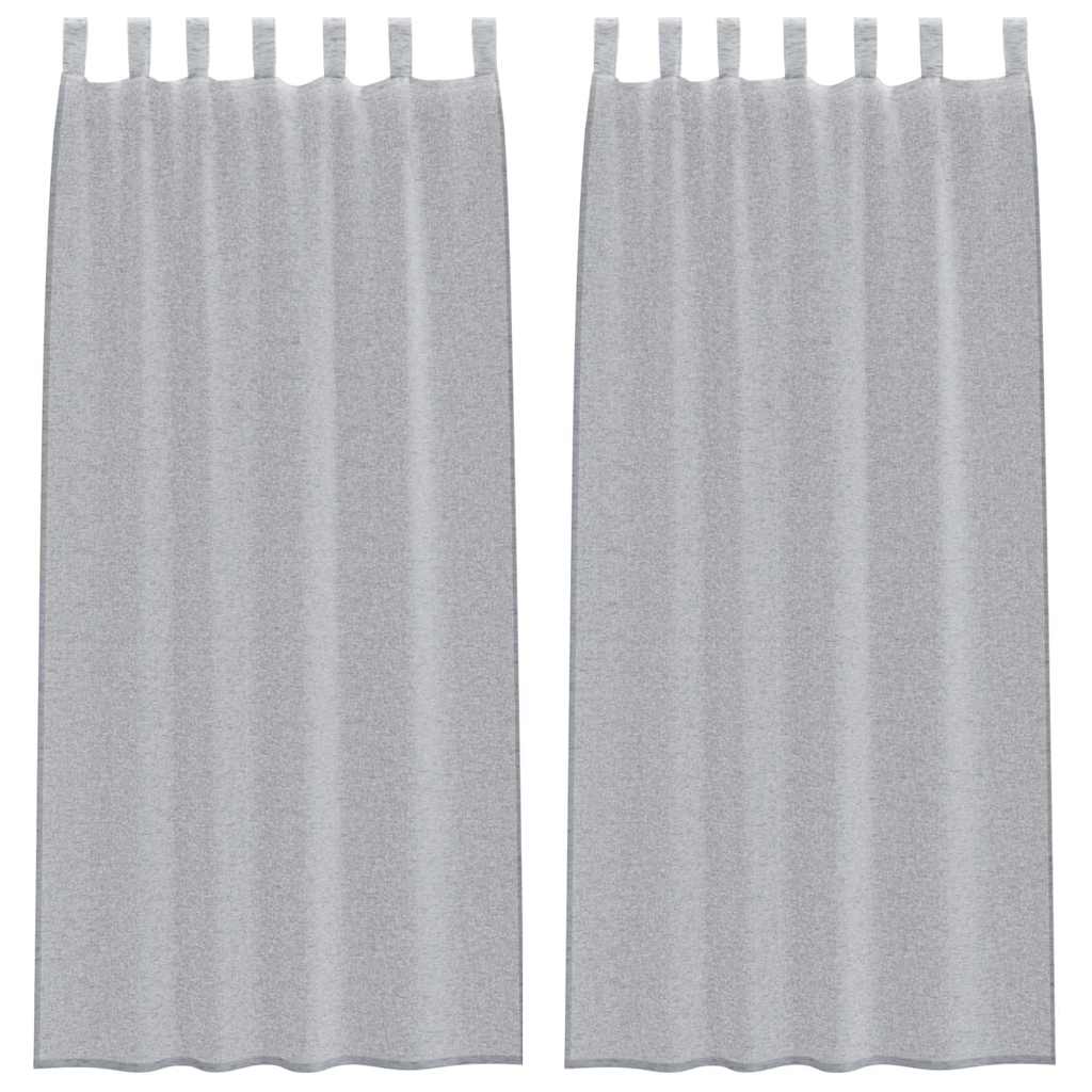vidaXL Perdele cu perdele 2 pcs Gri închis 140 x 225 cm Poliester