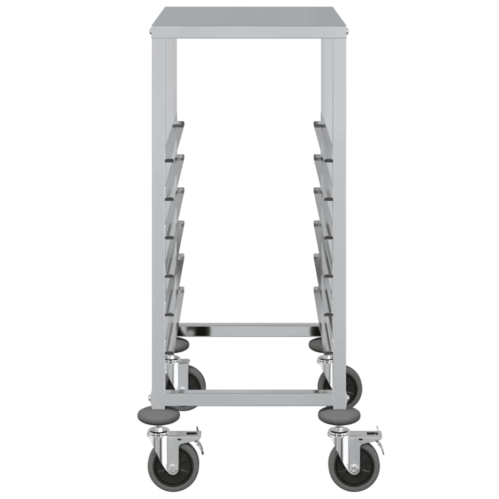 vidaXL Cărucior cu tăvi cu 6 containere GN 39x55x87 cm oțel inoxidabil vidaXL Cărucior cu tăvi cu 6 containere GN 39x55x87 cm oțel inoxidabil