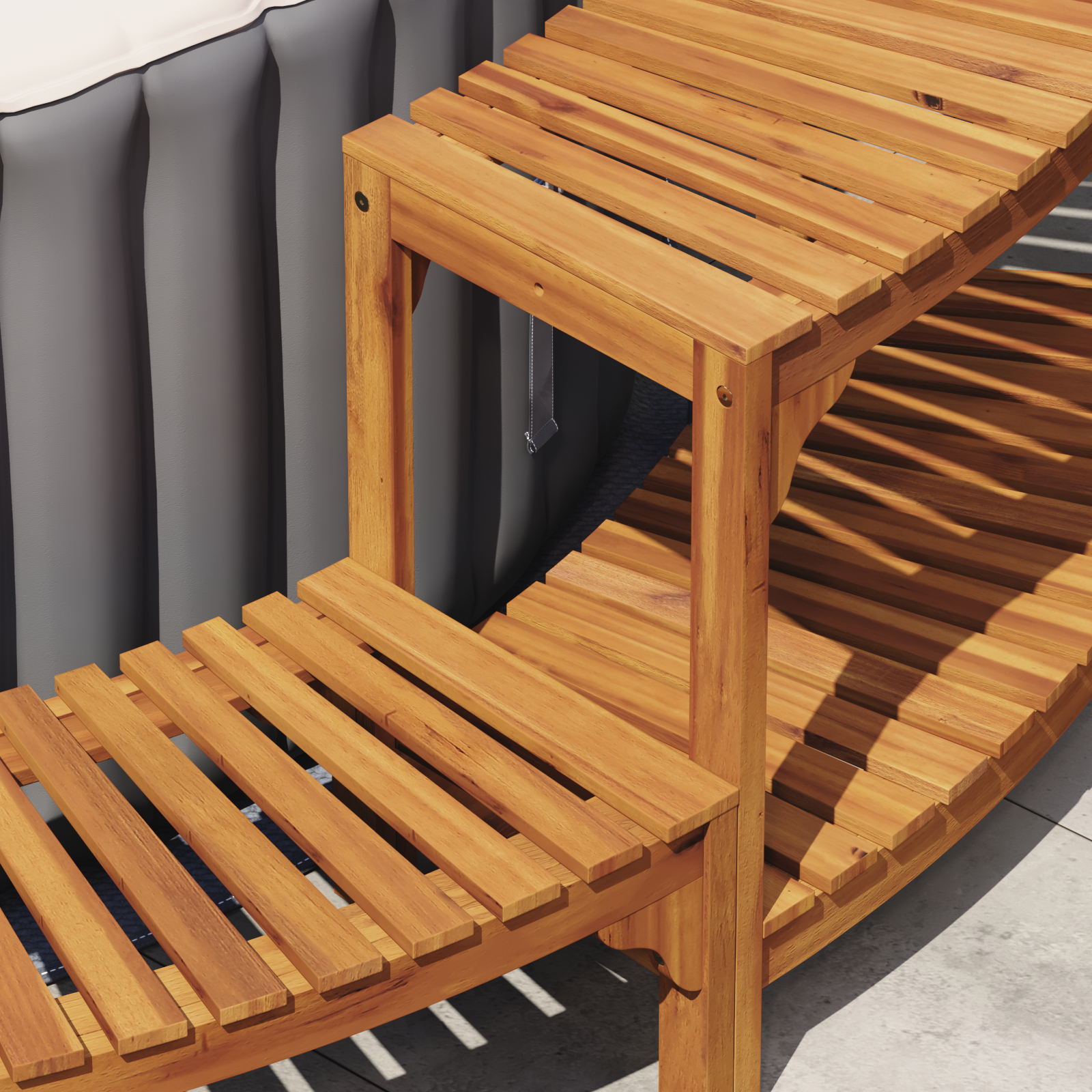 vidaXL Împrejmuire pentru cadă cu hidromasaj Semicircular 272x120.5x55.5 cm Lemn solid de acacia vidaXL Împrejmuire pentru cadă cu hidromasaj Semicircular 272x120.5x55.5 cm Lemn solid de acacia
