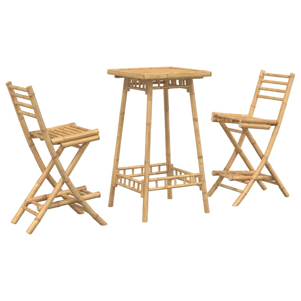 vidaXL Set bar de exterior 3 piese pliabil din bambus vidaXL Set bar de exterior 3 piese pliabil din bambus