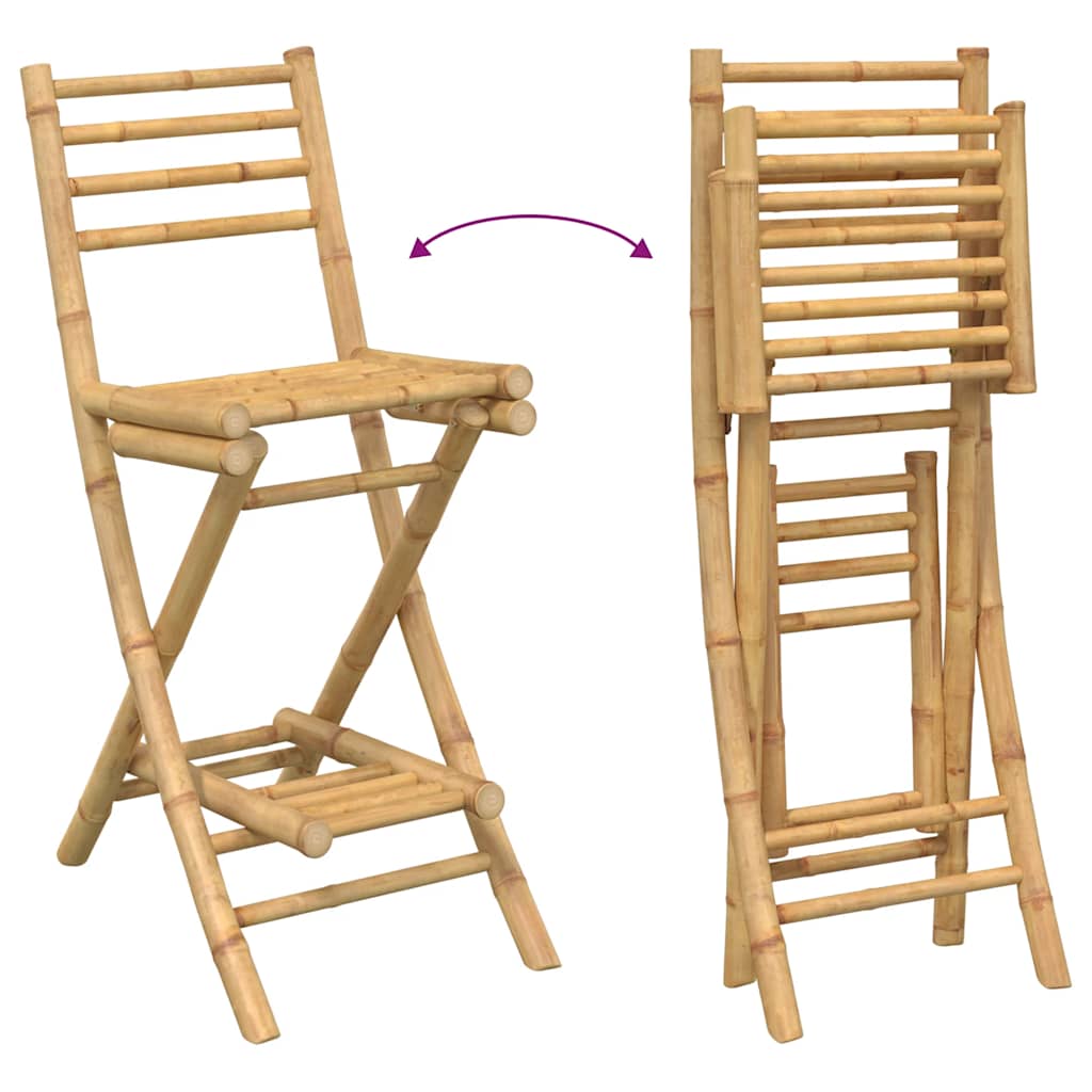 vidaXL Set bar de exterior 3 piese pliabil din bambus vidaXL Set bar de exterior 3 piese pliabil din bambus