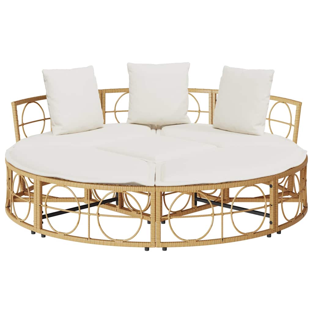 vidaXL Pat lounge pentru exterior fără baldachin Poly Rattan
