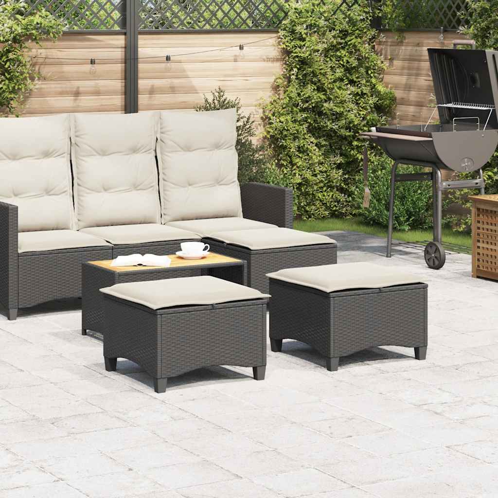 vidaXL Scaune de grădină cu perne 2 buc Negru 55x55x36 cm Poly Ratan vidaXL Scaune de grădină cu perne 2 buc Negru 55x55x36 cm Poly Ratan