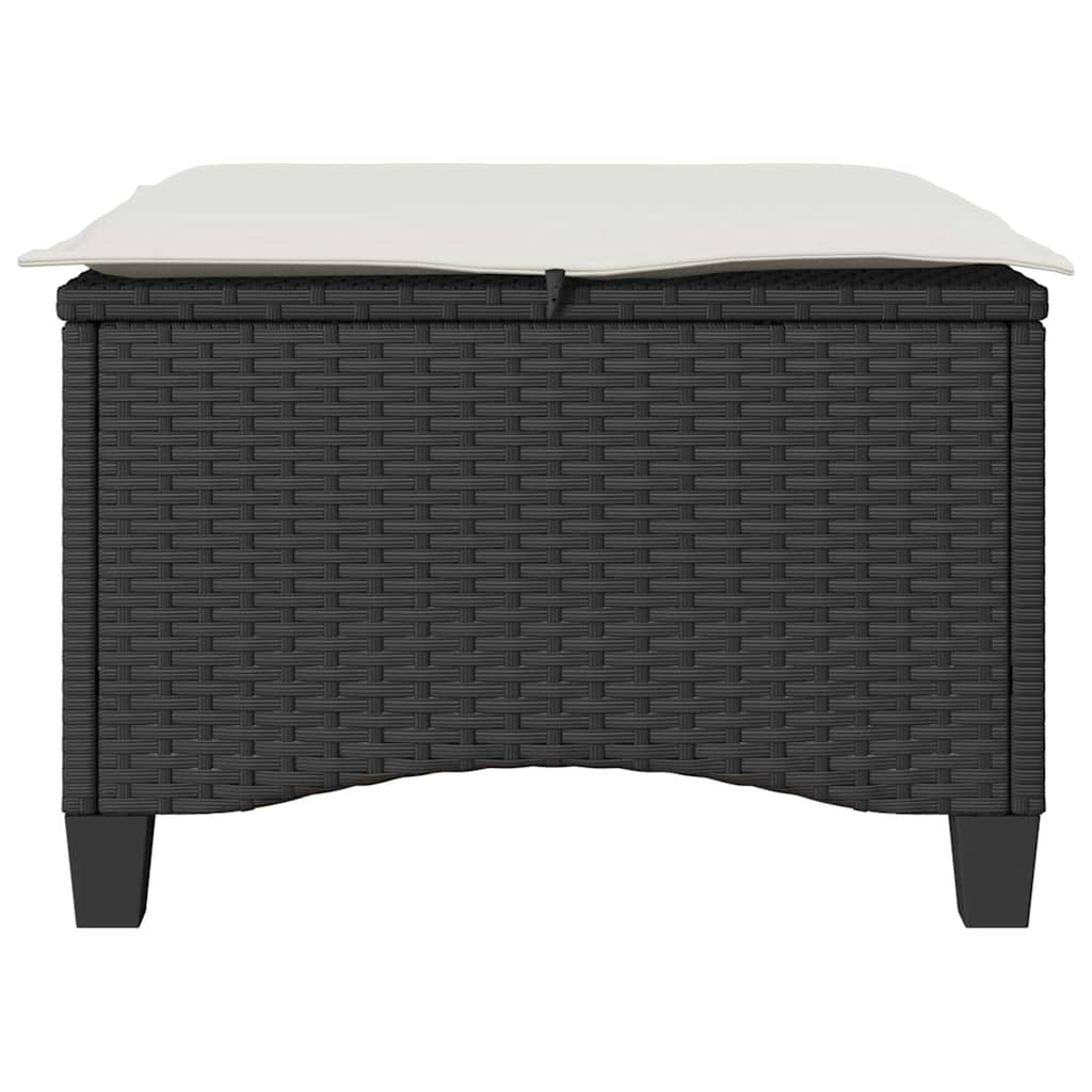 vidaXL Scaune de grădină cu perne 2 buc Negru 55x55x36 cm Poly Ratan vidaXL Scaune de grădină cu perne 2 buc Negru 55x55x36 cm Poly Ratan