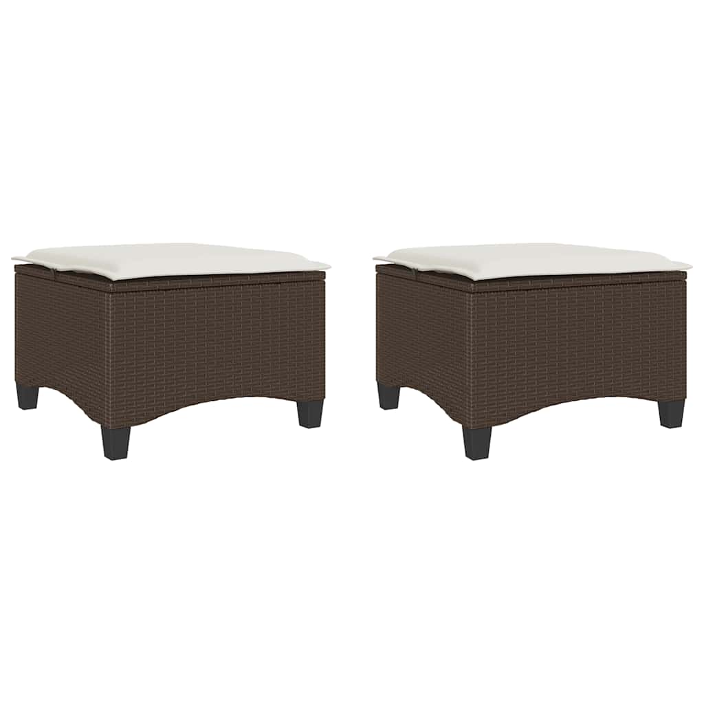 vidaXL Scaune de grădină cu perne 2 buc Maro 55x55x36 cm Poly Ratan vidaXL Scaune de grădină cu perne 2 buc Maro 55x55x36 cm Poly Ratan