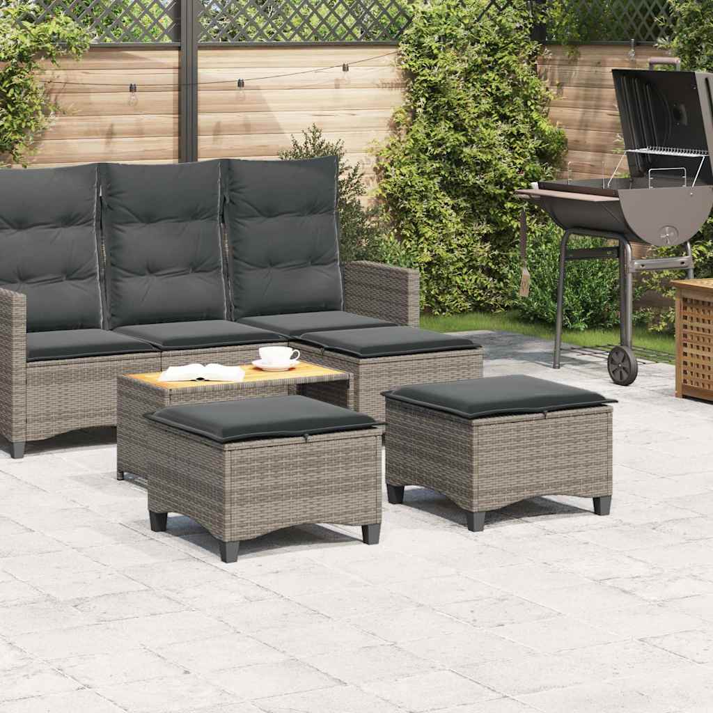 vidaXL Scaune de grădină cu perne 2 buc Gri 55x55x36 cm Poly Ratan vidaXL Scaune de grădină cu perne 2 buc Gri 55x55x36 cm Poly Ratan