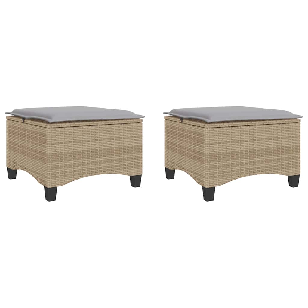vidaXL Scaune de grădină cu perne 2 buc Bej 55x55x36 cm Poly Ratan vidaXL Scaune de grădină cu perne 2 buc Bej 55x55x36 cm Poly Ratan