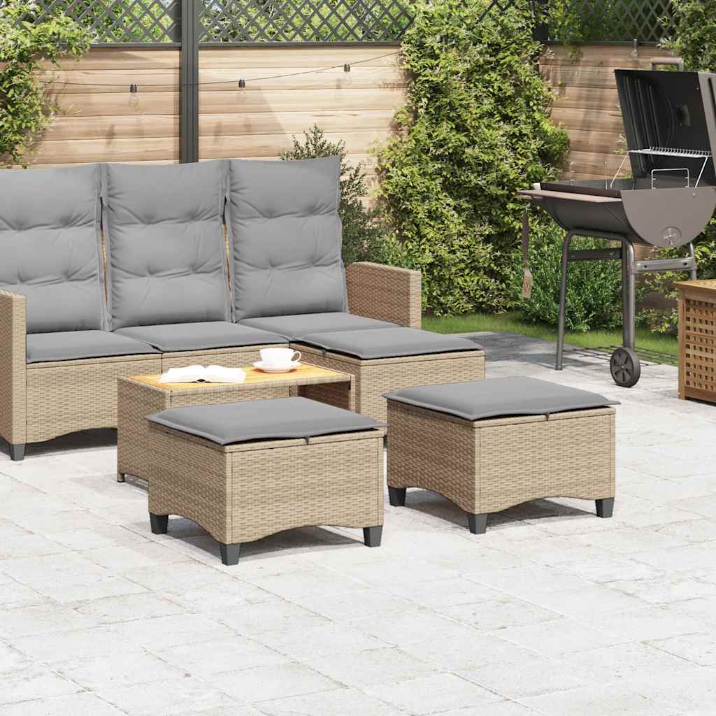 vidaXL Scaune de grădină cu perne 2 buc Bej 55x55x36 cm Poly Ratan vidaXL Scaune de grădină cu perne 2 buc Bej 55x55x36 cm Poly Ratan