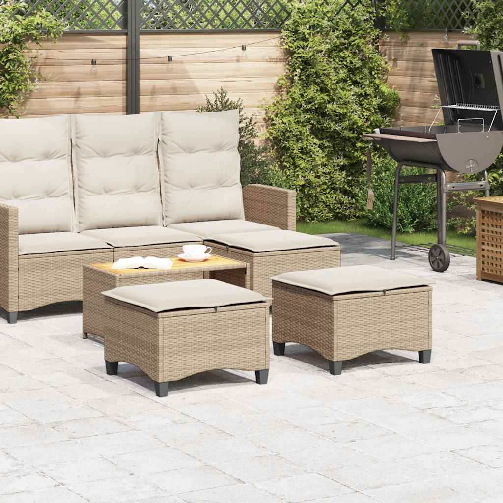 vidaXL Scaune de grădină cu perne 2 buc Bej 55x55x36 cm Poly Ratan vidaXL Scaune de grădină cu perne 2 buc Bej 55x55x36 cm Poly Ratan