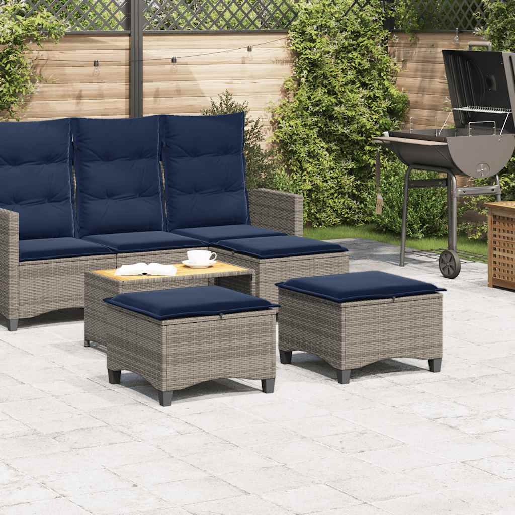 vidaXL Scaune de grădină cu perne 2 buc Gri 55x55x36 cm Poly Ratan vidaXL Scaune de grădină cu perne 2 buc Gri 55x55x36 cm Poly Ratan