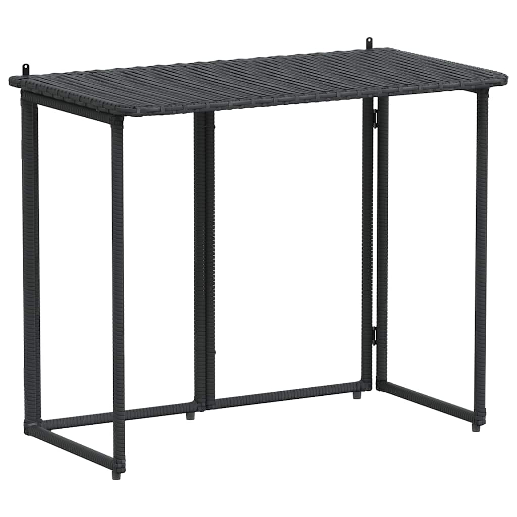 vidaXL Masă pliabilă de grădină neagră 90x51x75 cm Poly Ratan vidaXL Masă pliabilă de grădină neagră 90x51x75 cm Poly Ratan