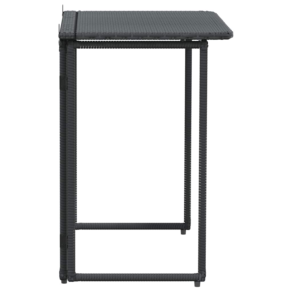 vidaXL Masă pliabilă de grădină neagră 90x51x75 cm Poly Ratan vidaXL Masă pliabilă de grădină neagră 90x51x75 cm Poly Ratan