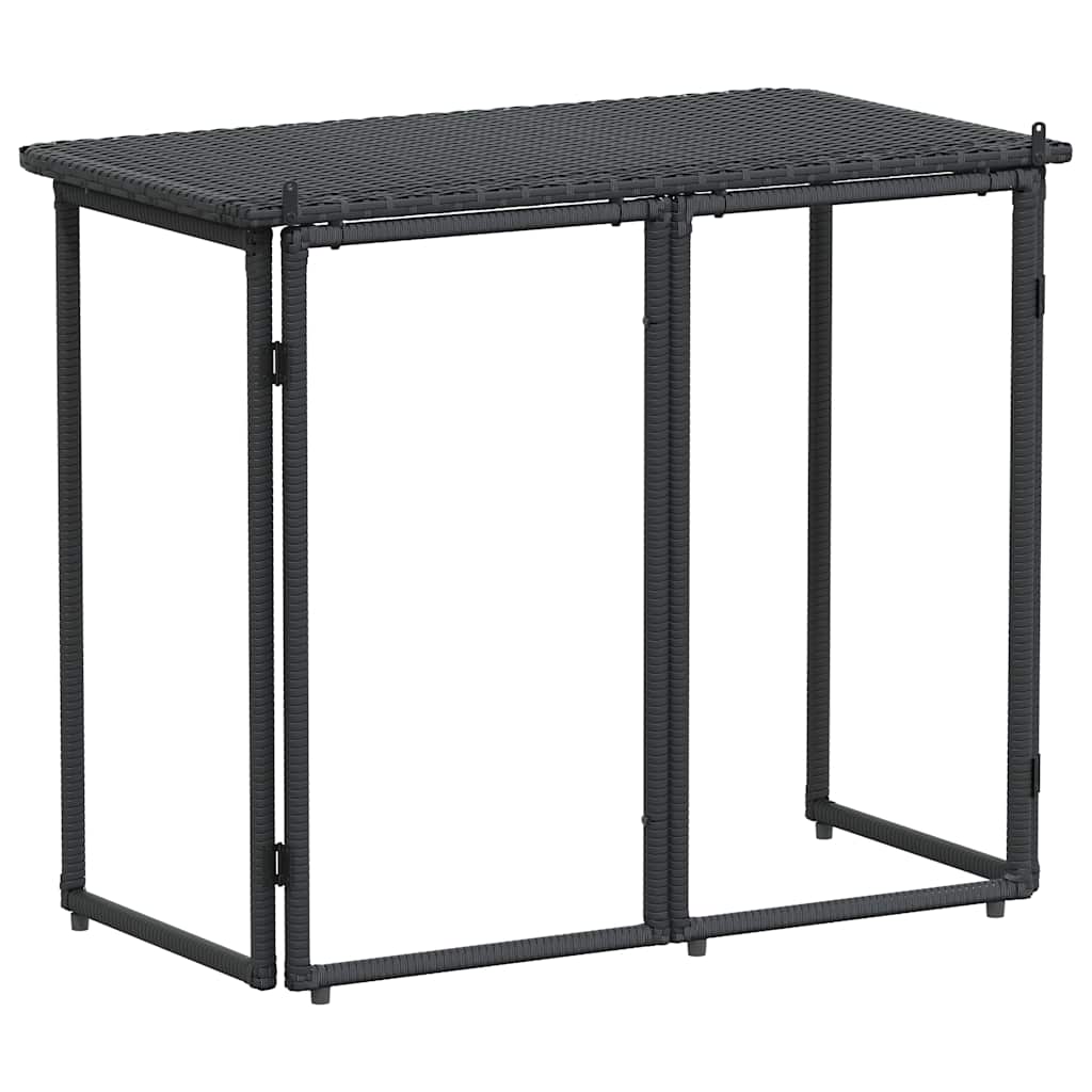 vidaXL Masă pliabilă de grădină neagră 90x51x75 cm Poly Ratan vidaXL Masă pliabilă de grădină neagră 90x51x75 cm Poly Ratan