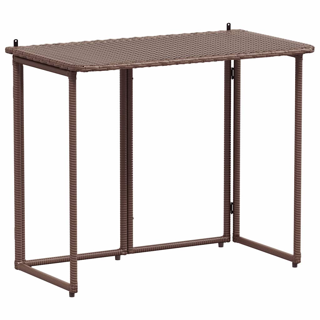 vidaXL Masă pliabilă de grădină maro 90x51x75 cm Poly Ratan vidaXL Masă pliabilă de grădină maro 90x51x75 cm Poly Ratan